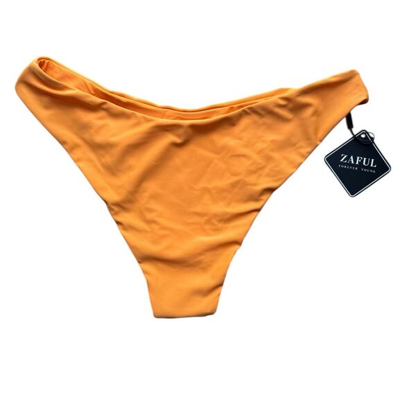 ZAFUL Bikini Set Tie Knot Spaghetti Strap High Cut Orange Swimwear Women's L/8 - Picture 8 of 11